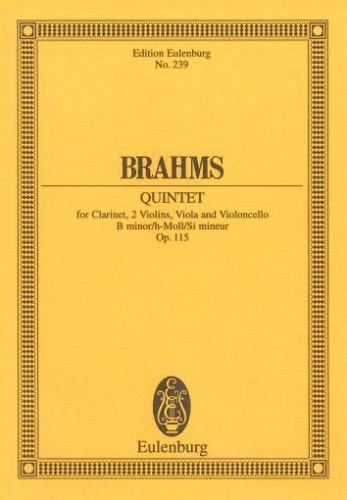 Clarinet Quintet: B Minor: Op115: Miniature Score
