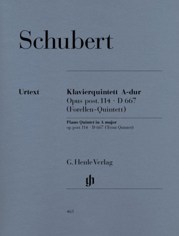 Piano Quintet In A Major Trout Quintet Op.post.114: D667: Score& Parts (Henle)