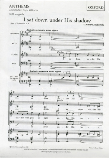 I Sat Down Under His Shadow: Vocal SATB (OUP)