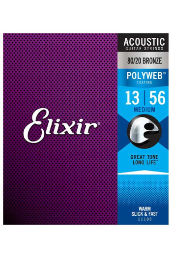 Elixir Acoustic Guitar Polyweb Medium 13-56