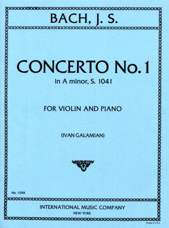 Concerto A Minor No.1 Bwv1041: Violin & Piano (galamian) (International)