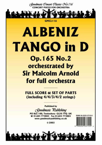 Tango In D Op165 No2: Orchestra: Score & Parts