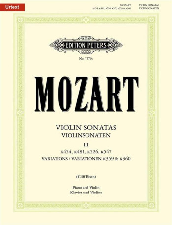Sonatas Complete Vol.3: Violin and Piano (Peters)