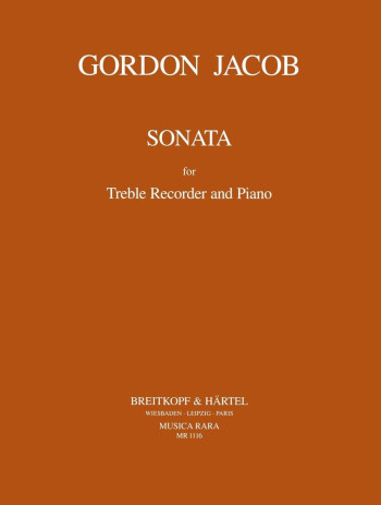 Sonata: Treble Recorder and Piano (Breitkopf)