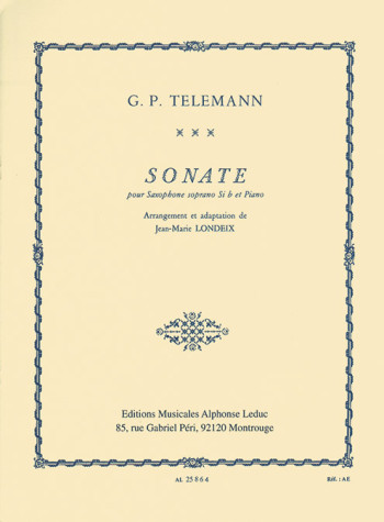 Sonata C Minor: Soprano Or Tenor Sax & Piano (Leduc)