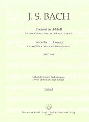 Bach/concerto/double/d Minor Bwv1043/violin 1 Part