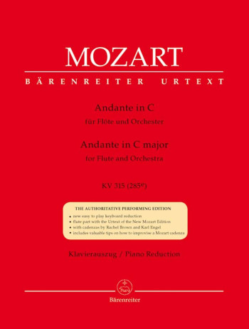 Andante: C Major: Kv315: Flute And Piano (Barenreiter)