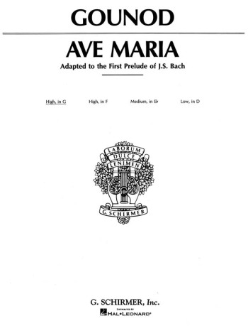 Ave Maria G Major High Voice Solo Song (Schirmer)