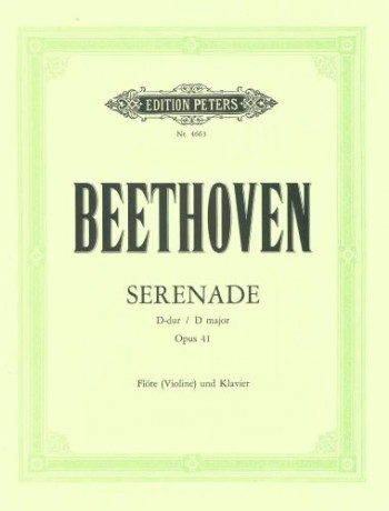Serenade D Major Op.41: Flute Or Violin & Piano (Peters)