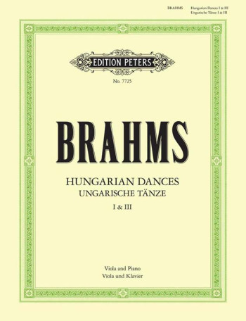 Hungarian Dances: No 1 and 3: Viola and Piano (Peters)