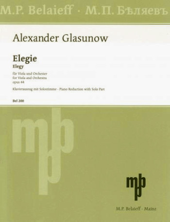 Elegie: Op44: Viola & Piano (Belaieff)
