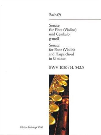 Sonata G Minor Bwv1020: Flute Or Violin & Piano (Breitkopf)