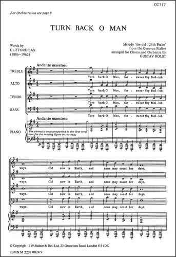 Turn Back O Man Vocal SATB (S&B)
