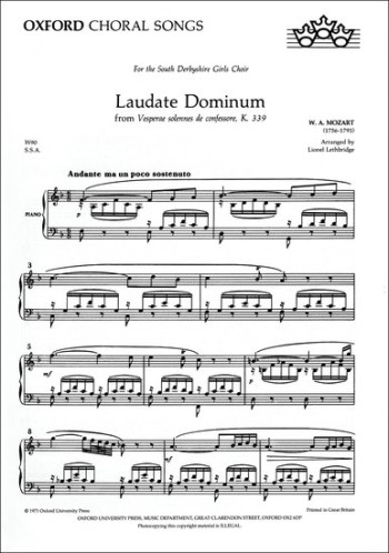 Laudate Dominum: Vocal SSA (OUP)