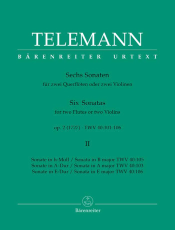 6 Sonatas Vol.2 For 2 Flutes Or 2 Violins (Barenreiter)