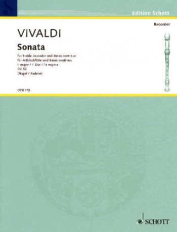 Sonate: Fmaj: Rv52: Treble Recorder and Piano
