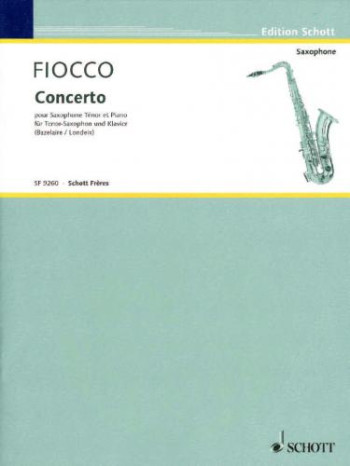 Concerto Transcription For Tenor Saxophone & Piano (Schott)