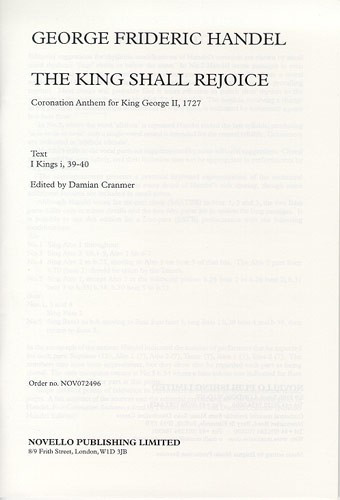 The King Shall Rejoice: Saatbb: Vocal Sc  (Ed Cranmer)