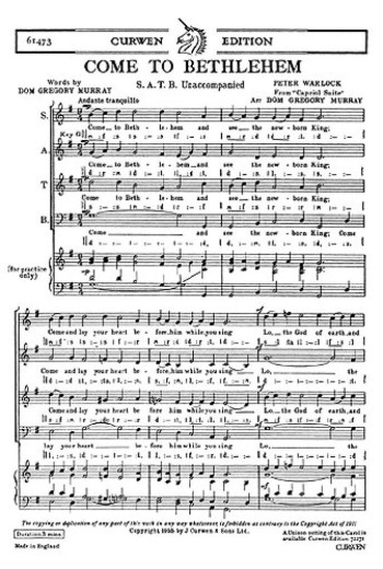 Come To Bethlehem SATB Vocal