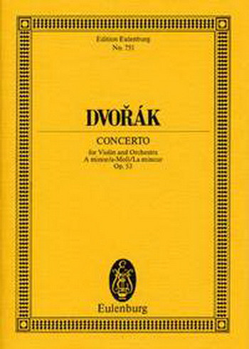 Violin Concerto: A Minor: Op53: Miniature Score