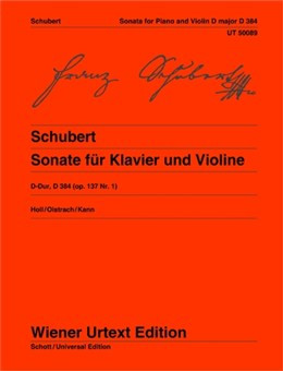 Sonata : D Maj: D384: Violin and Piano (Wiener Urtext)