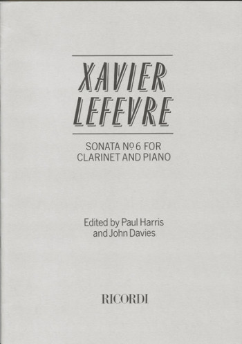 Sonata No.6: Clarinet & Piano (Ricordi)