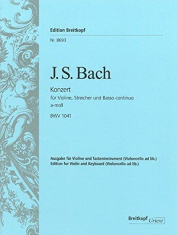 Concerto A Minor No.1  Bwv1041: Violin & Piano (Breitkopf)