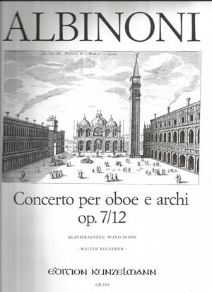Oboe Concerto Op.7/12: Oboe & Piano (Kolneder) (Kunzelmann)