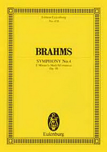 Symphony No.4: E Minor: Op98: Miniature Score