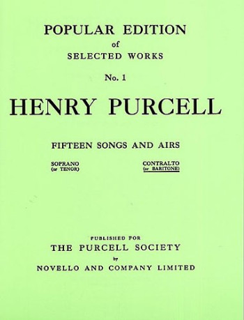 15 Songs Vol.1 Vocal Contralto Or Baritone (Novello)
