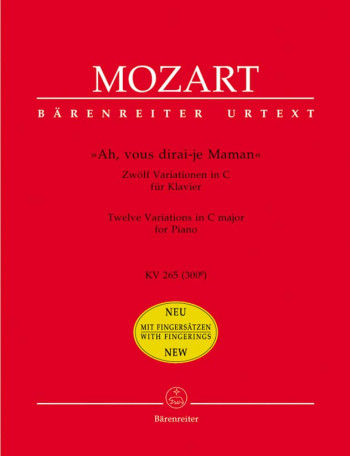 12 Variations On Ah Vous Dirai-Je Maman Kv265: Piano With Fingerings (Barenreiter)