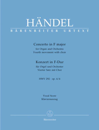Concerto For Organ: Op4 No4: 4Th Movement: Score  (Barenreiter)