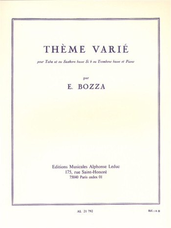 Theme Varie: Bass Trombone and Piano (Leduc)