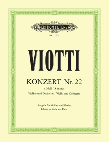 Violin Concerto A Minor No.22: Violin & Piano (Peters)
