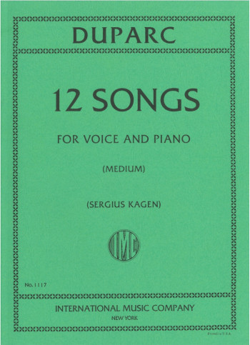 12 Songs For Medium Voice And Piano (International)