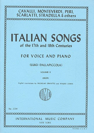 Italian Songs Of The 17th and 18th Centuries: Vol 2: High Voice and Piano (dallapiccola)