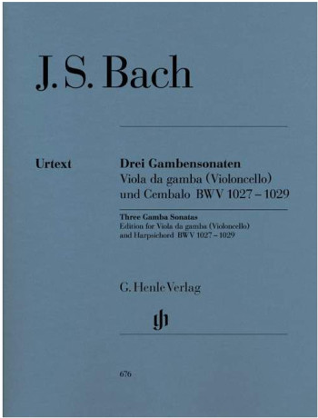 3 Sonatas  Bwv1027-1029: Viola De Gamba & Harpsichord (Henle HN676)