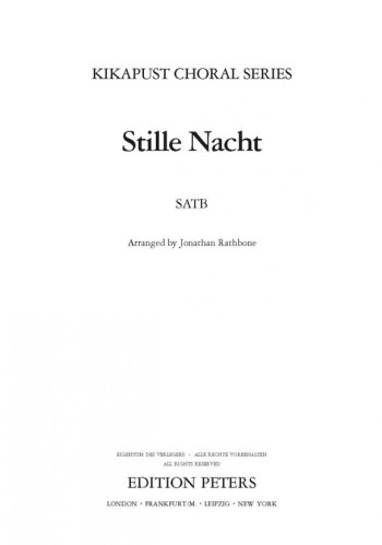 Stille Nacht (silent Night ) - Satb Vocal (rathbone)