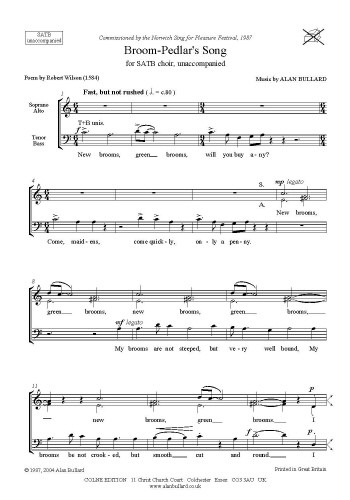 Pedlars Song-satb-vocal