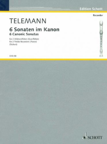 6 Sonaten In Canon: 2 Treble Recorders