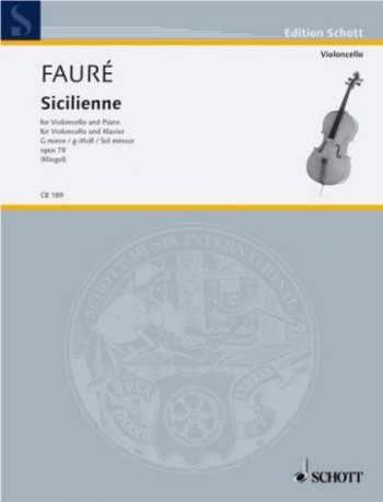 Sicilienne Op.78: G Minor: Cello & Piano (Schott)