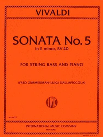 Sonata No.5 E Minor Rv40: Double Bass & Piano ( Zimmermann)