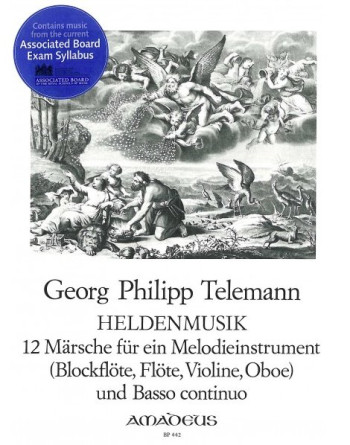 12 Marches: Recorder/Flute/Violin Or Oboe and Piano: With Basso Continuo ( Amadeus)