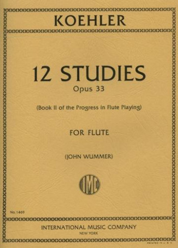 Progress In Flute Playing Op.33 Book 2 12 Studies (International)