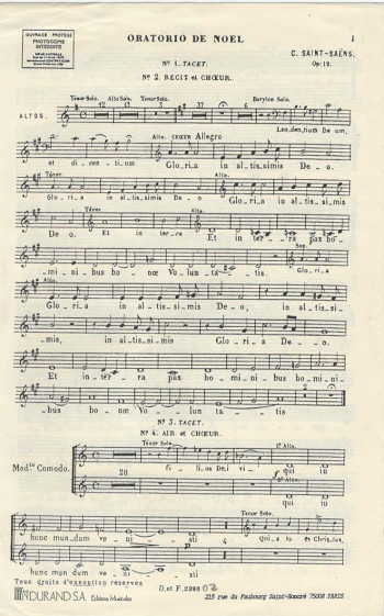 Oratorio De Noel: Oratorio: Choir Score
