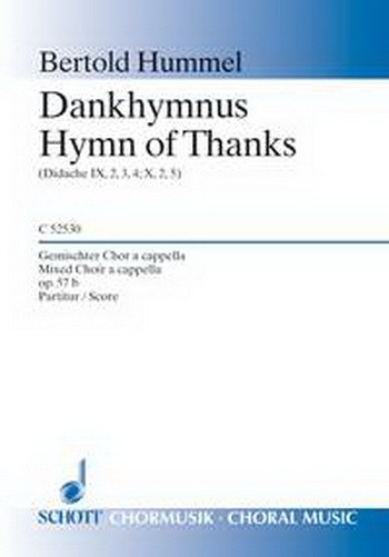 Hymn Of Thanks: Dankhymnus: Mixed Choir: A Capella