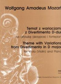 Theme With Variations From Divertimento In D Major: Viola Or Violin And Piano (PWM)