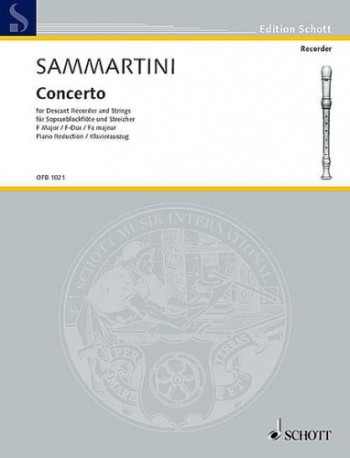 Concerto F Major: Descant Recorder And Piano (schott)