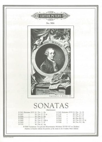 Sonata In Eb: Hob16: 46: Piano  (Peters)