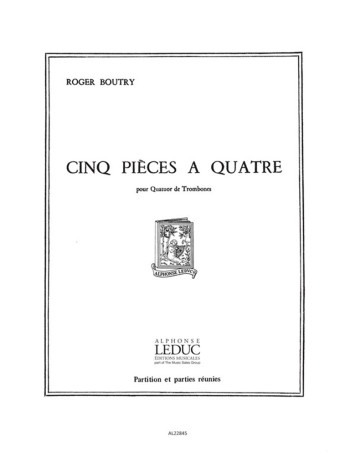 5 Pieces For 4 Trombones: Trombone Quartet (Leduc)